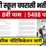 Govt School Peon Notification Out 2025